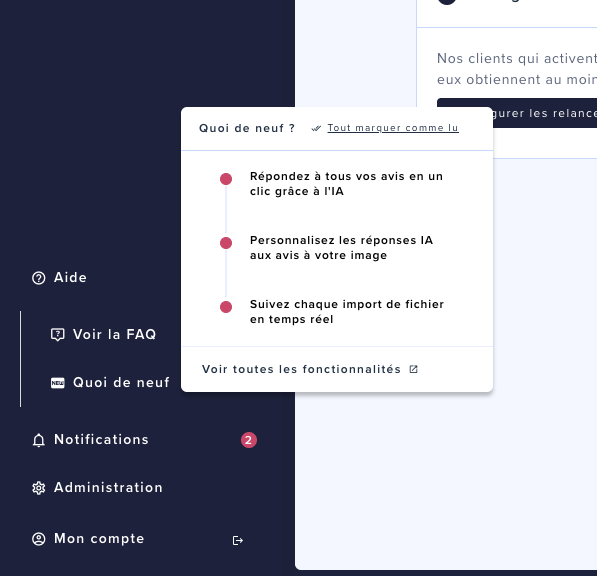 Découvrez les nouveautés produit directement dans Guest Suite